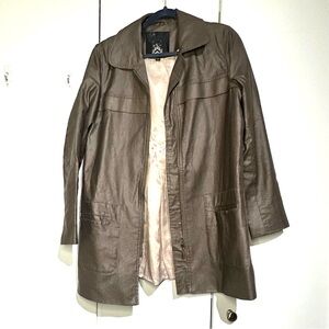 Hilary Radley Metallic Brown Trench Coat